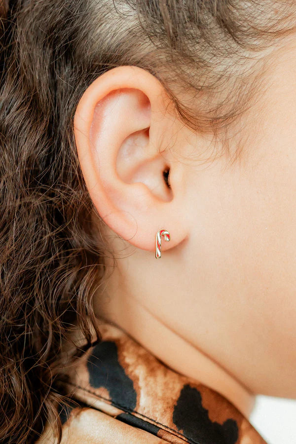 Candy Cane Screwback Earrings
