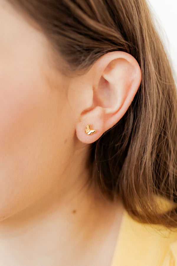 Gold Butterfly Studs
