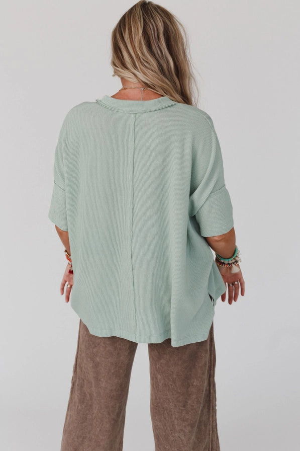 V-Neck Ribbed Tee