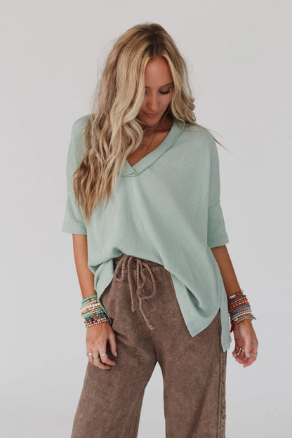 V-Neck Ribbed Tee