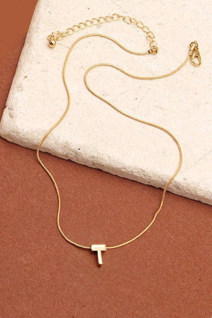 Snake Chain Initial Pendant Necklace