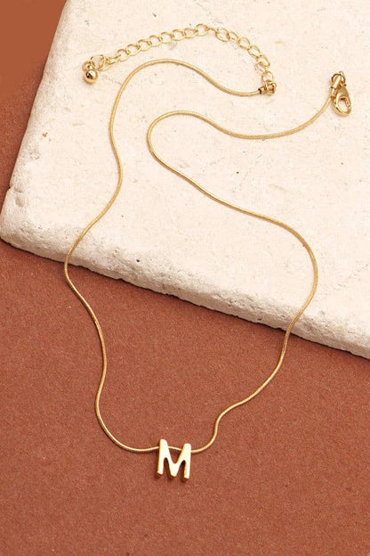 Snake Chain Initial Pendant Necklace