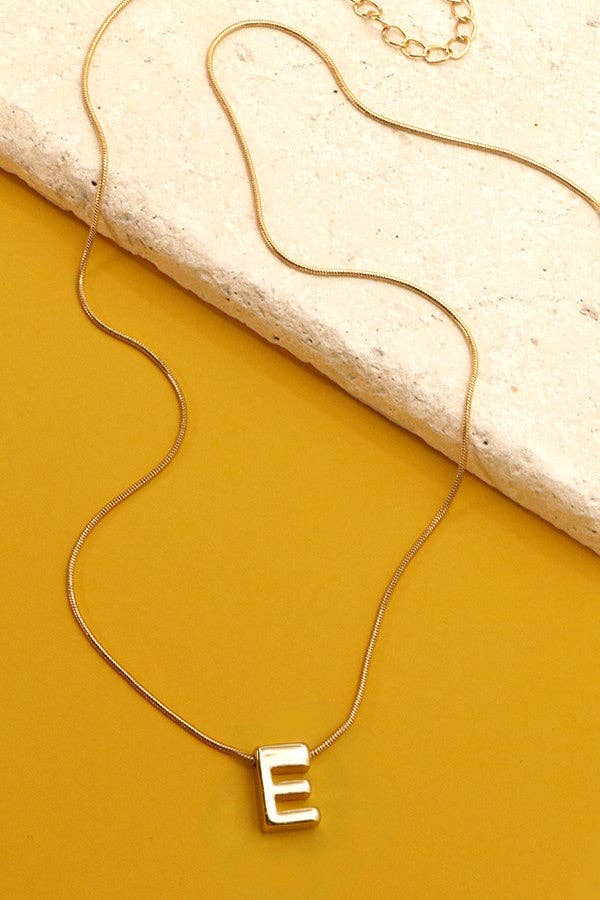 Snake Chain Initial Pendant Necklace
