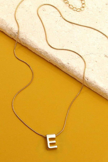 Snake Chain Initial Pendant Necklace