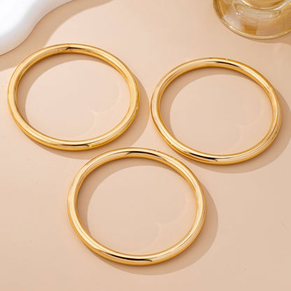 Chunky Triple Tube Bangle Set - Gold or Silver