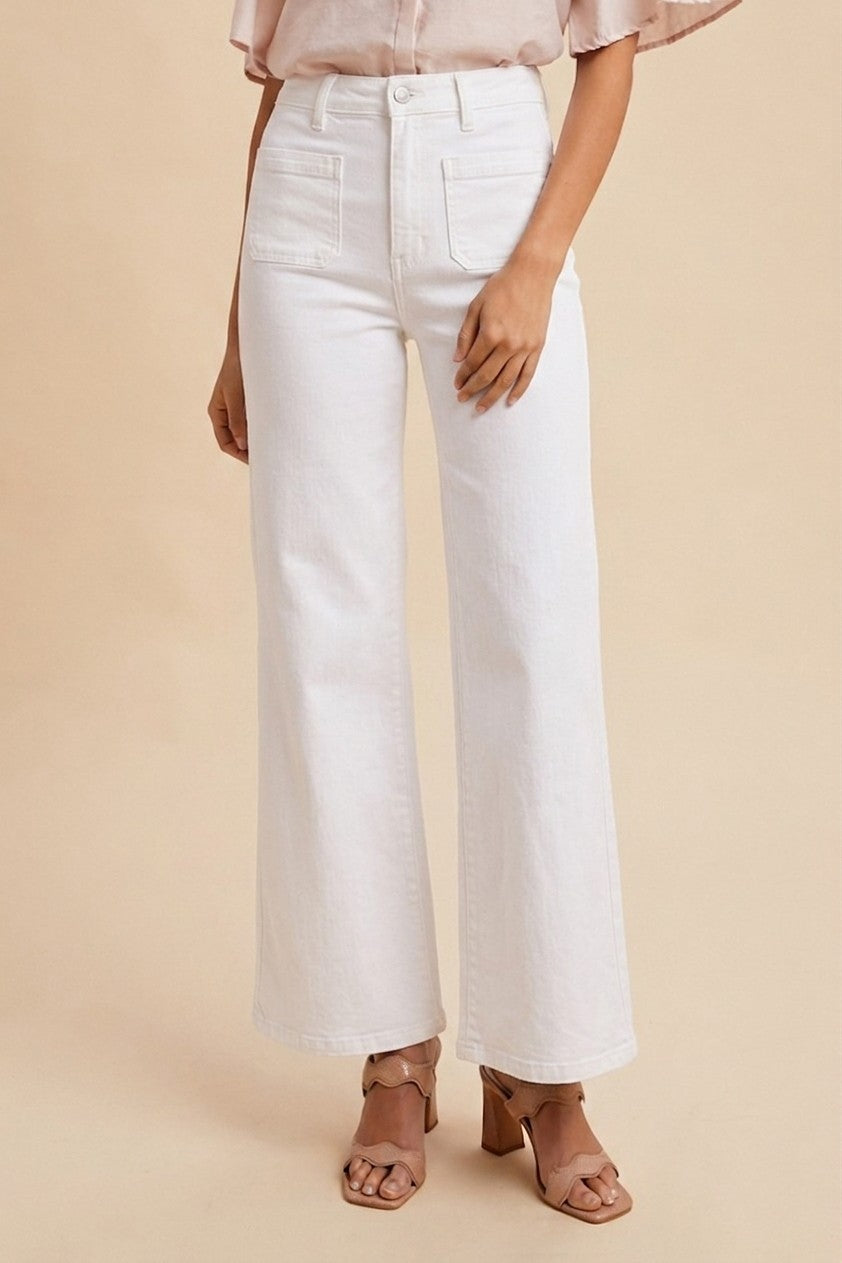Stretch Front Two Pocket High Rise Flare Jean