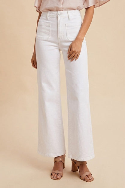 Stretch Front Two Pocket High Rise Flare Jean