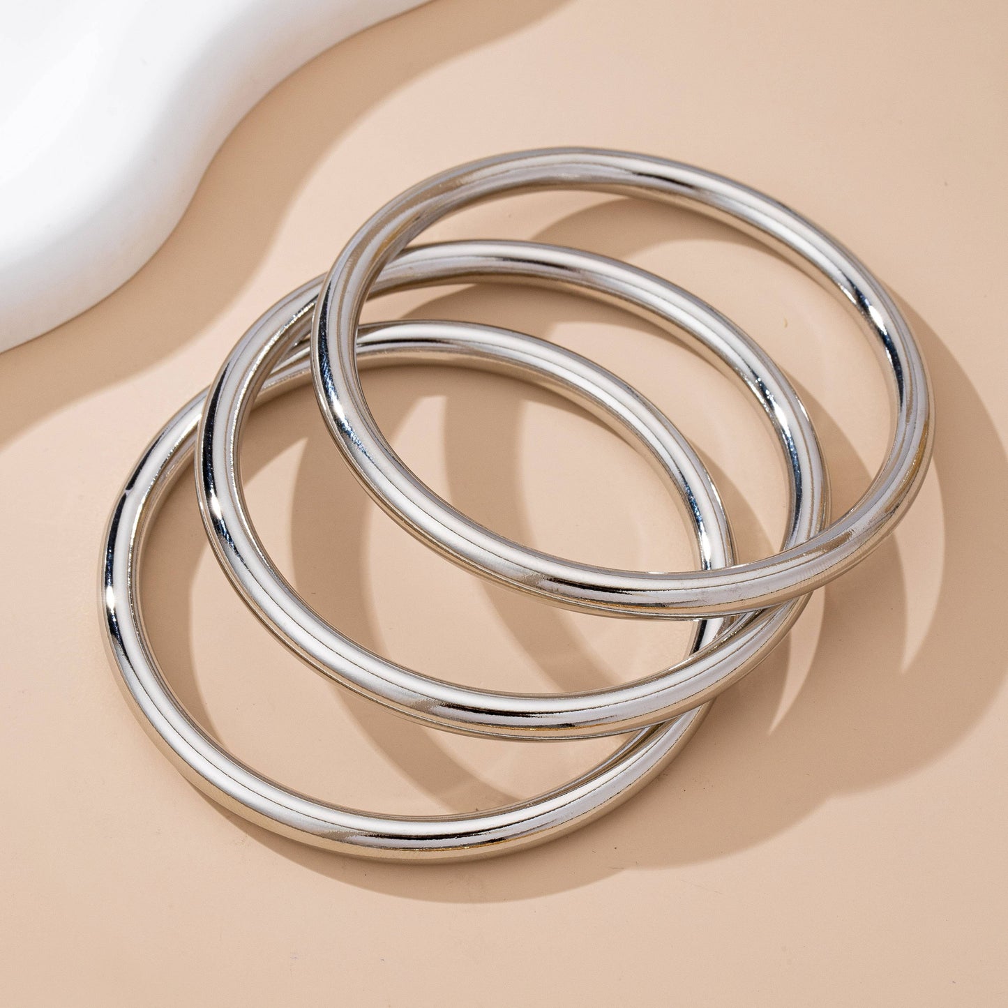 Chunky Triple Tube Bangle Set - Gold or Silver