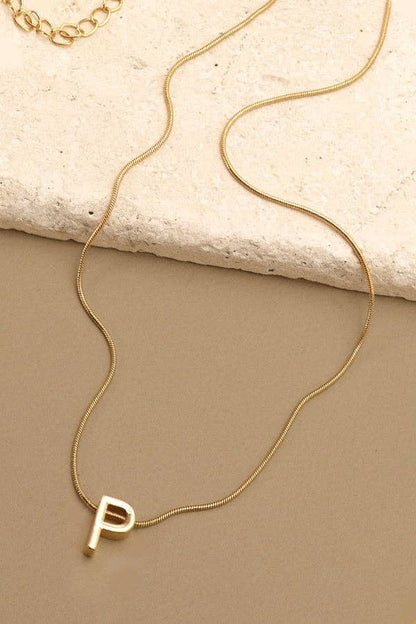 Snake Chain Initial Pendant Necklace