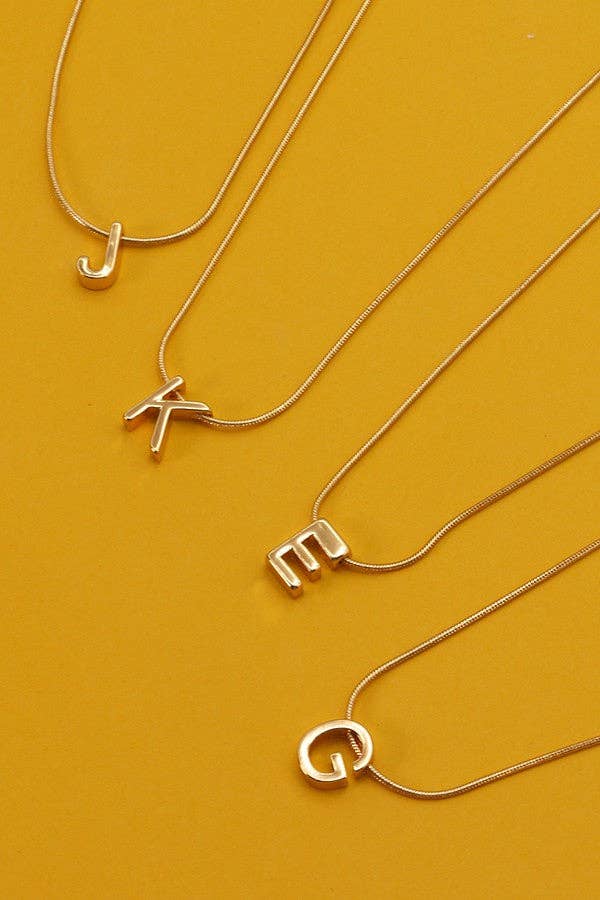 Snake Chain Initial Pendant Necklace