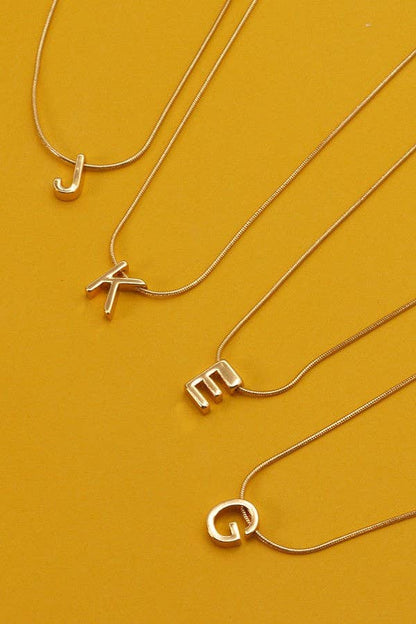 Snake Chain Initial Pendant Necklace