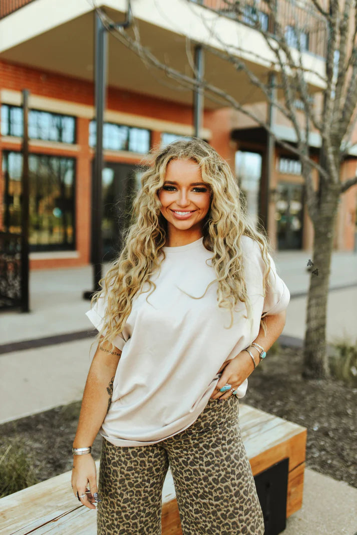 Cloud Basic Mom Cuff Tee - 3 Color Options!