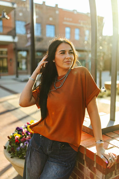 Cloud Basic Mom Cuff Tee - 3 Color Options!