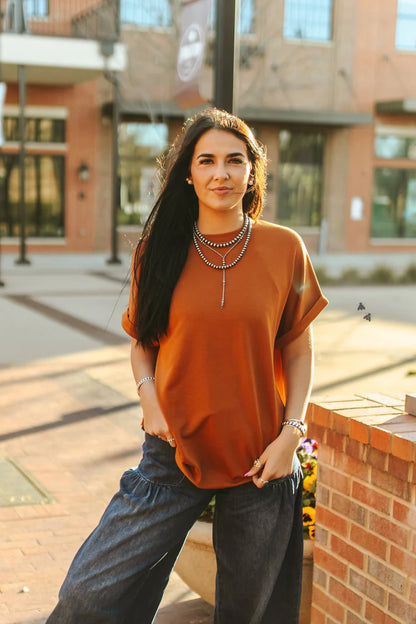 Cloud Basic Mom Cuff Tee - 3 Color Options!
