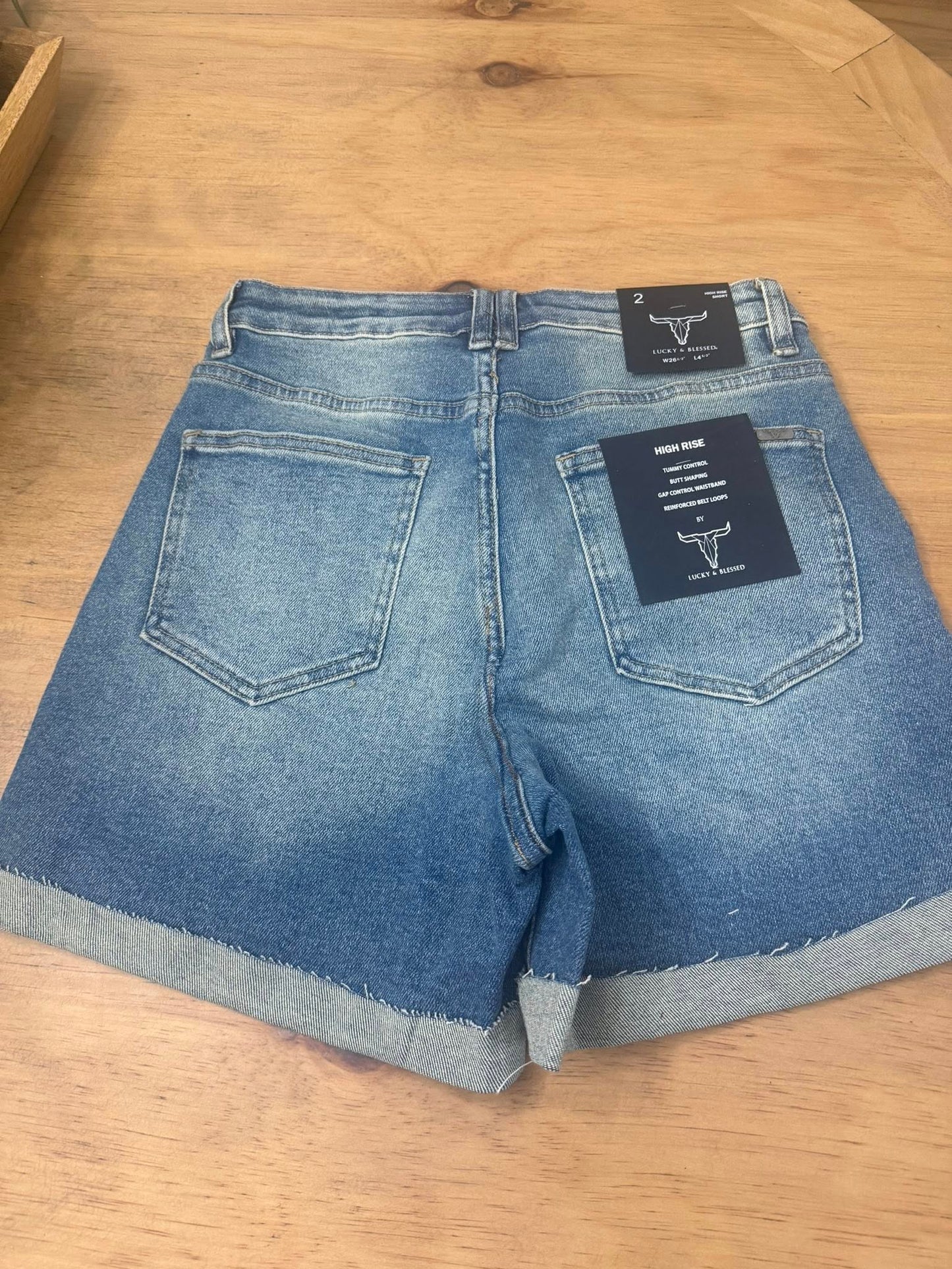 Stone Wash Cuffed Boyfriend Shorts (4.5in / after cuff 6in Inseam)