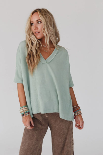 V-Neck Ribbed Tee