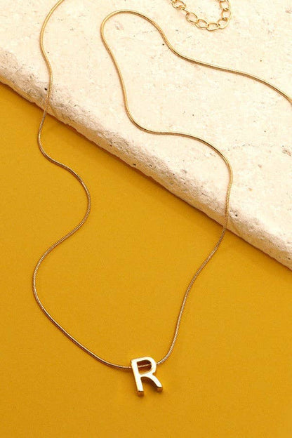 Snake Chain Initial Pendant Necklace