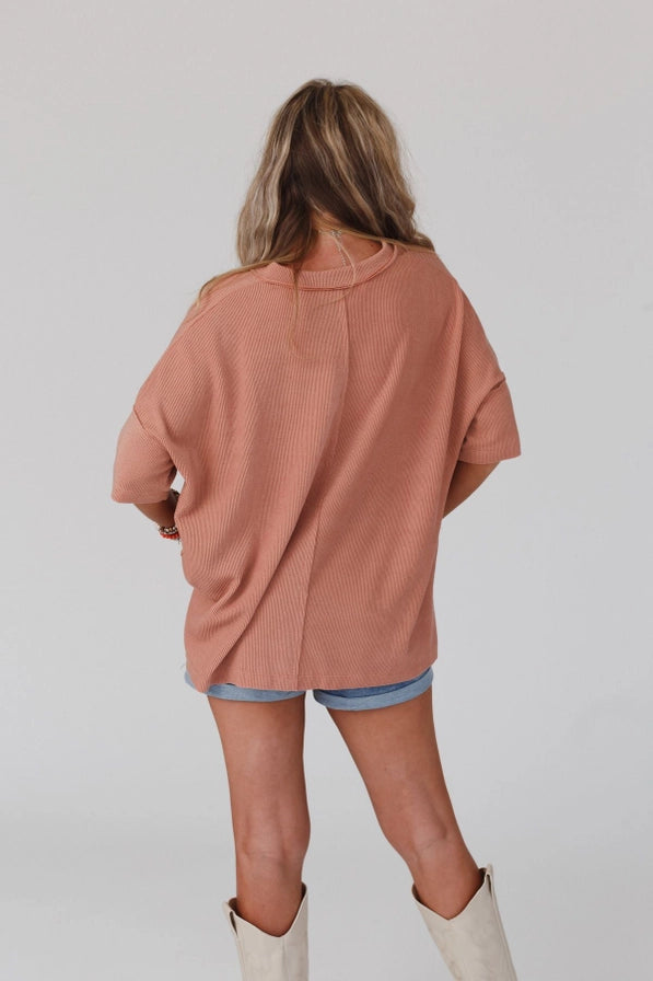 V-Neck Ribbed Tee
