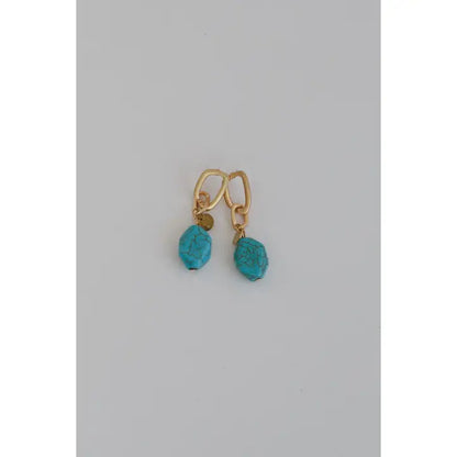 Turquoise Stone Drop Earrings