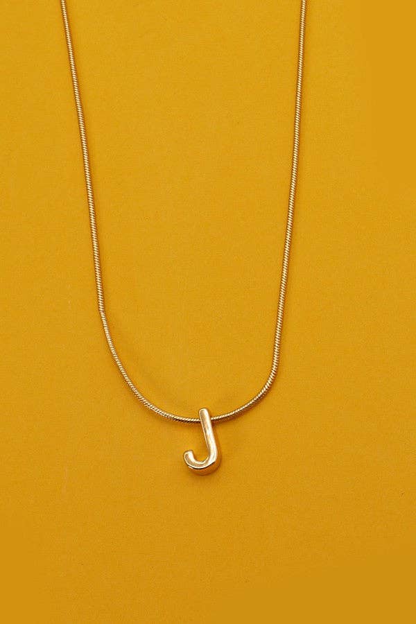 Snake Chain Initial Pendant Necklace