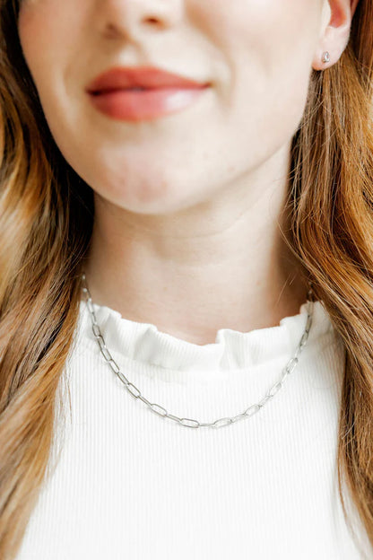 Silver Paperclip Necklace