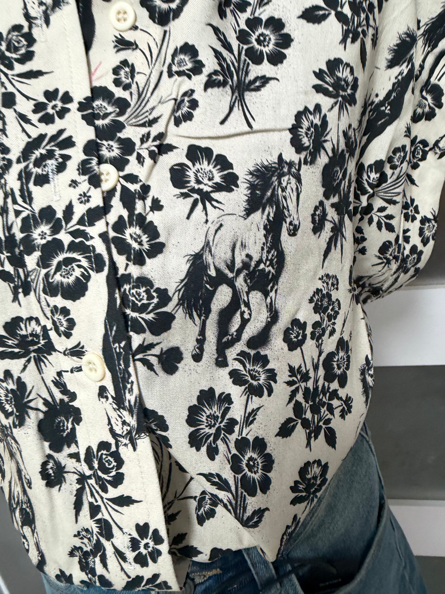 Floral Printed Button Down Collared Tunic - Regular & Plus Size