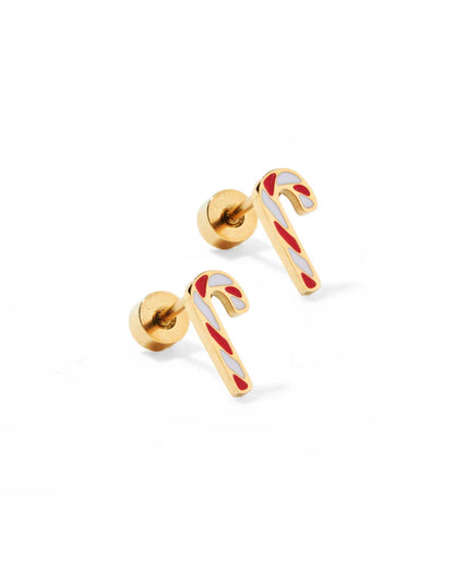 Candy Cane Screwback Earrings