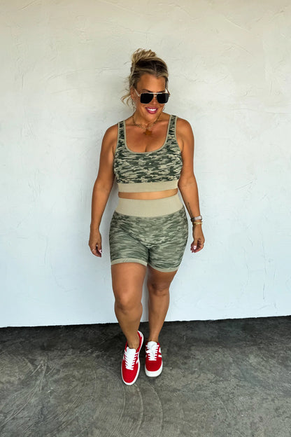 Camo Bra&Bikers Set