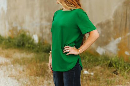 Cloud Basic Tee-Kelly Green