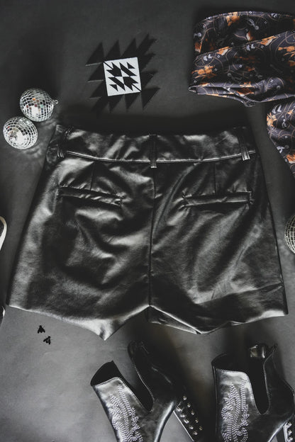 Faux Leather Shorts