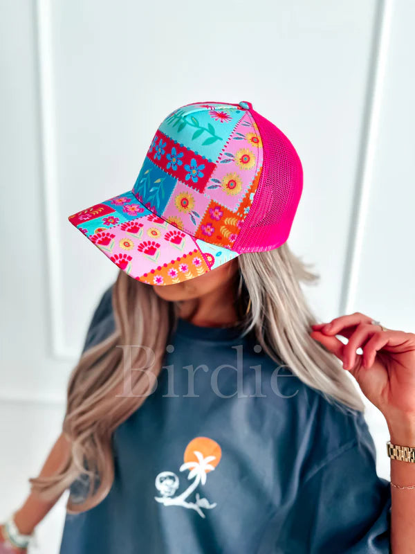 Trucker Hat in Spring Paisley Patch