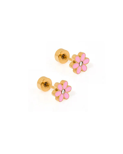 Flower Screwback Stud Earrings