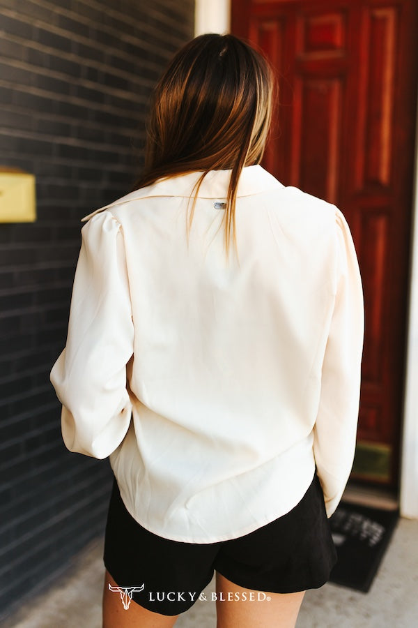 Cream Puff Sleeve Long Sleeve Shirt - Regular & Plus Size