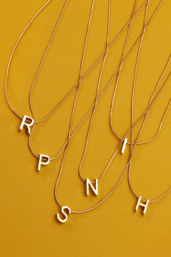 Snake Chain Initial Pendant Necklace