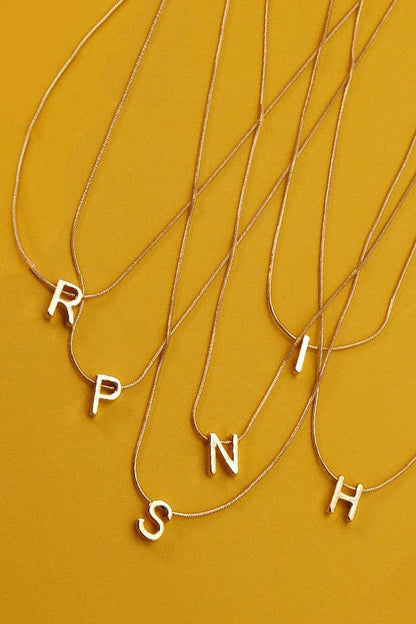 Snake Chain Initial Pendant Necklace