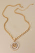 Rhinestone Initial Chunky Chain Necklace