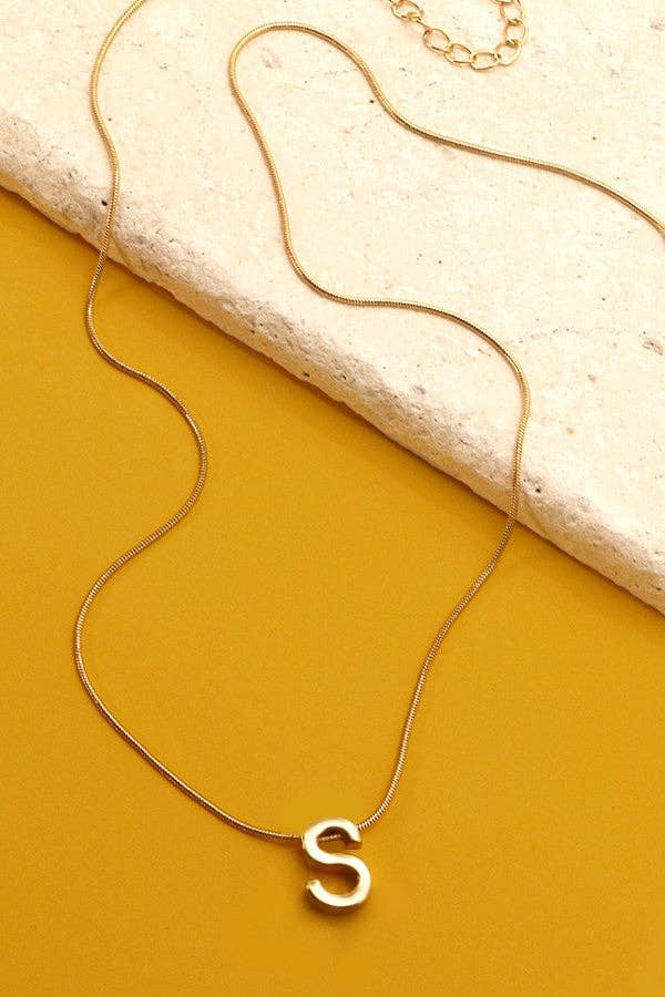 Snake Chain Initial Pendant Necklace