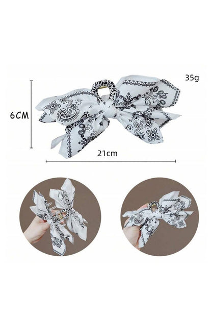 Paisley Floral Print Cute Bow Knot Hair Clip
