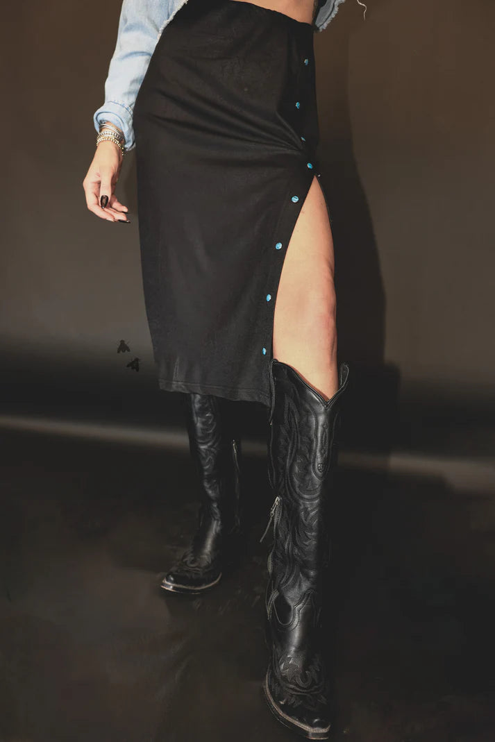 Slit Decisions Skirt - Midnight