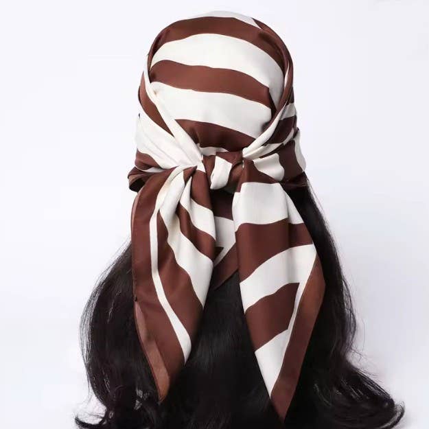 Large Vintage Zebra Print Bandana Scarf