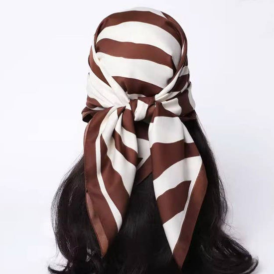 Large Vintage Zebra Print Bandana Scarf