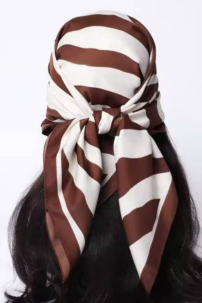 Large Vintage Zebra Print Bandana Scarf