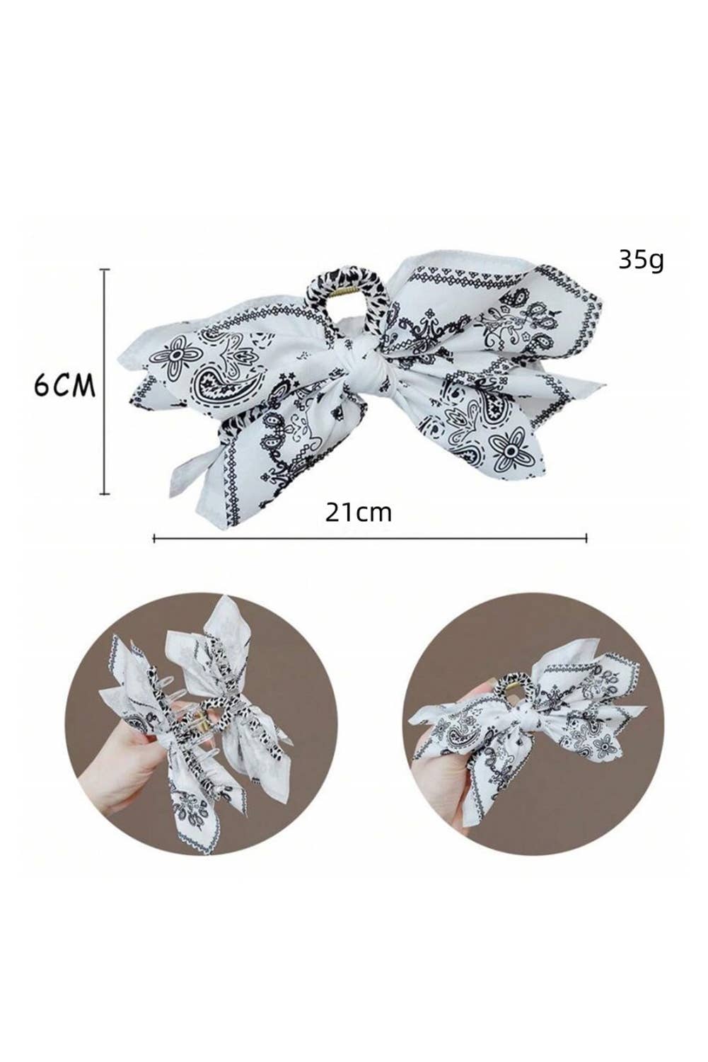 Paisley Floral Print Cute Bow Knot Hair Clip