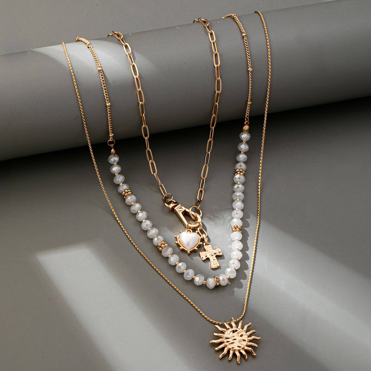 Multi Beaded Layer Necklace